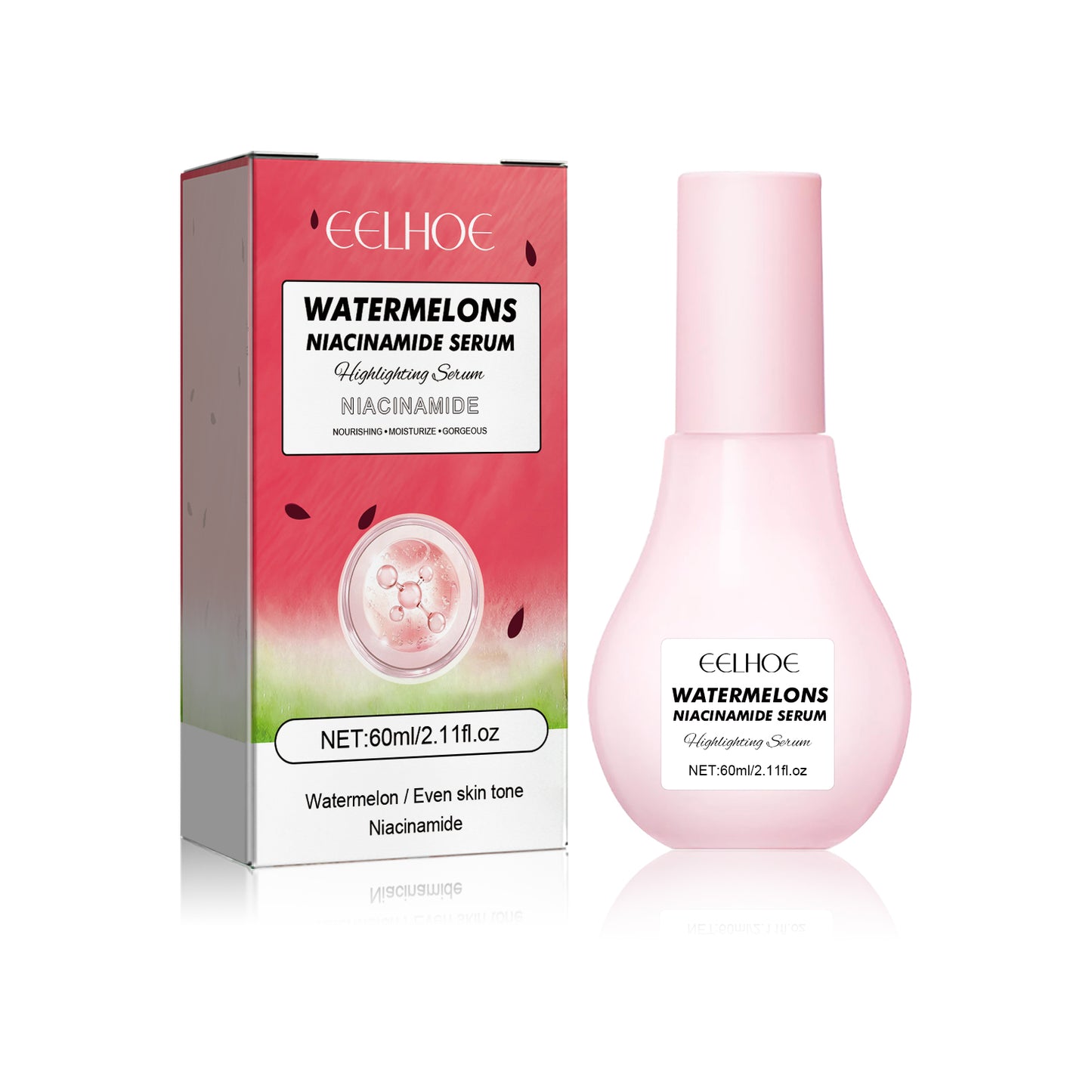 EELHOE Watermelons Niacinamide Serum, Dilute Spots Firming Haun White Skin Hydrating Moisture Essence