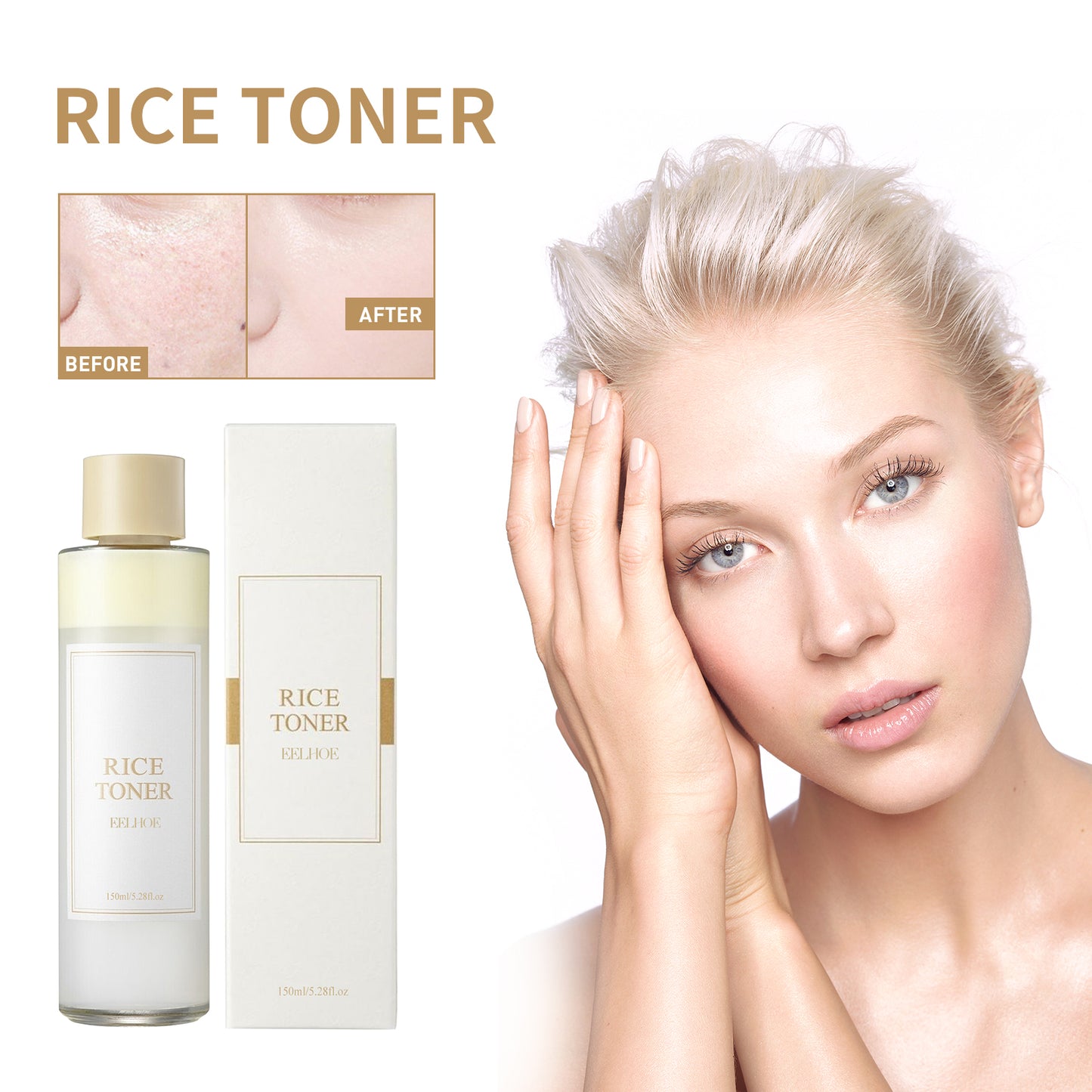 EELHOE Rice Toner Deeply Hydrates And Repairs Skin Barrier, Firming And Moisturizing Facial Skin Toner