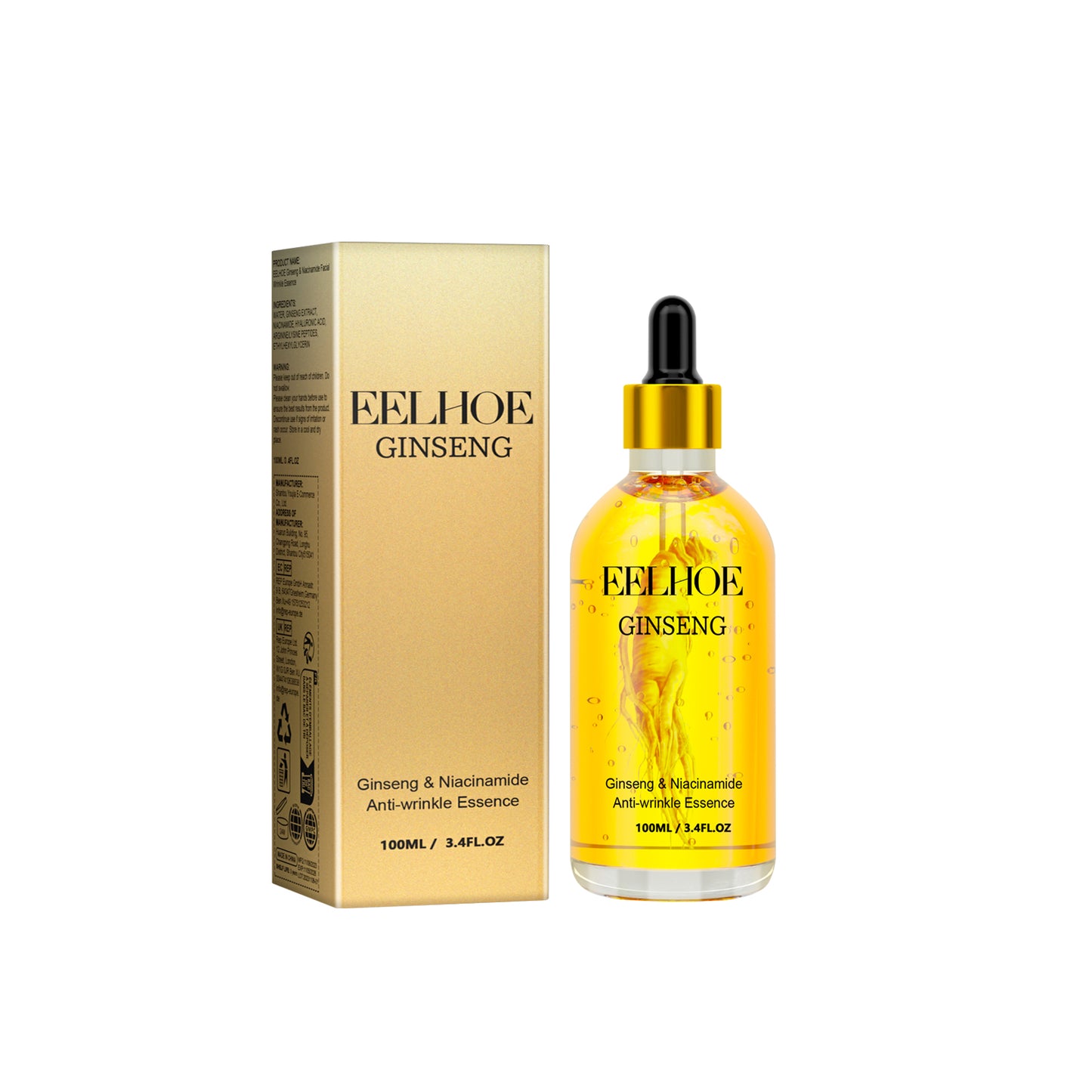 EELHOE Ginseng Face Essence Moisturizes And Hydrates Soft, Hydrating And Easy To Absorb Refreshing Face Moisturizing Essence